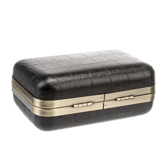 House of Harlow 1960 Embossed Leather Chain-Link Clutch - Picture 3 of 9